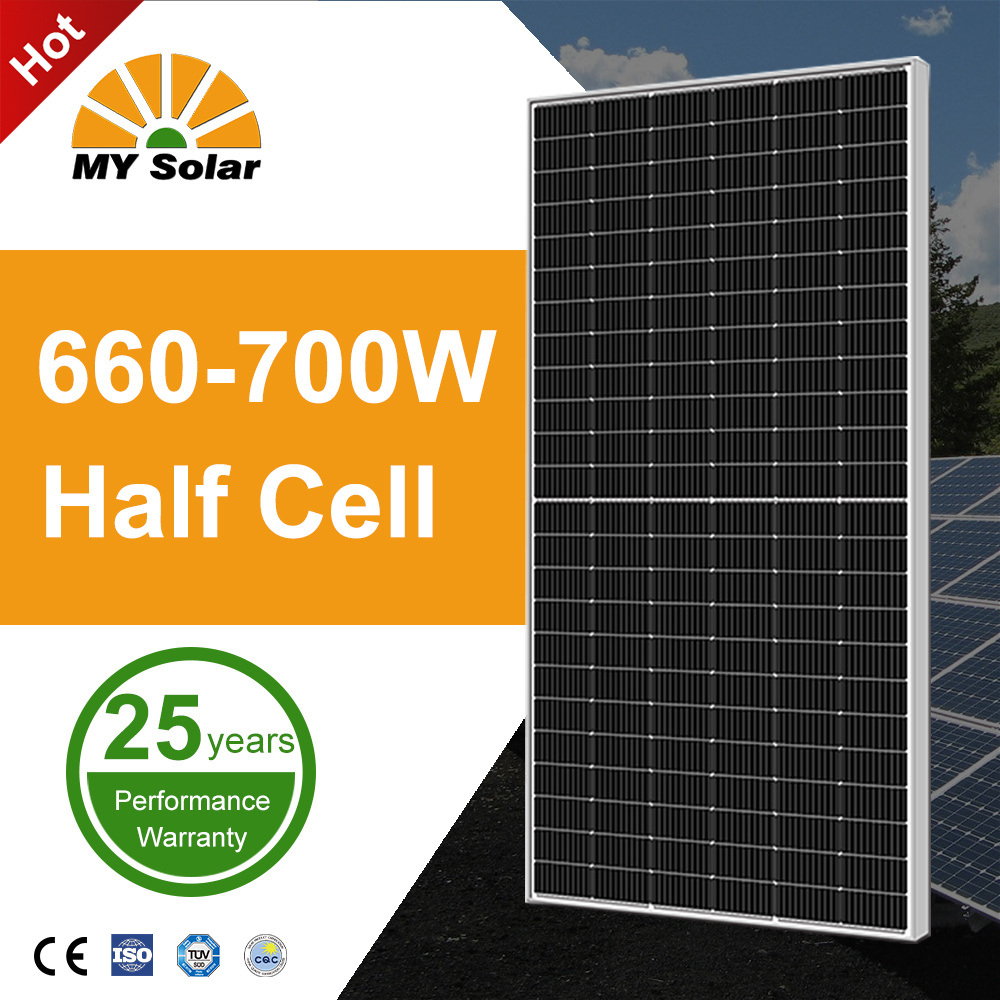 My Solar Mono Solar Panel 144cells Half Cell 670W 680W 690W 700W Solar Module